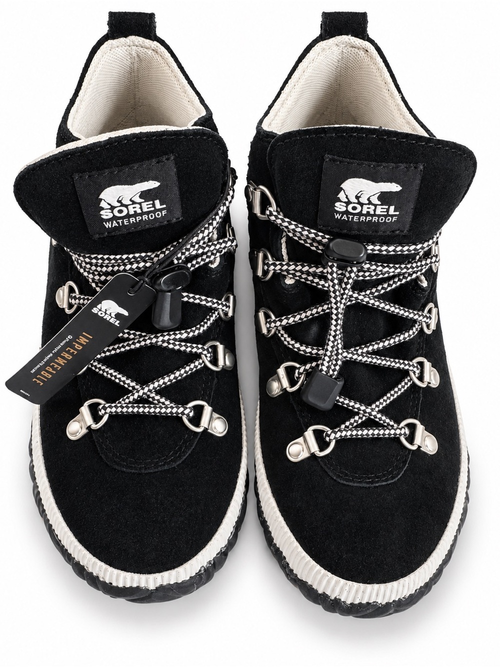 Sorel Black Suede Waterproof kids Lace-Up Winter Boots size 4 NWT